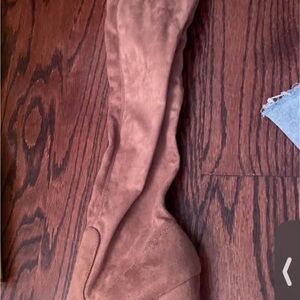 Brown Suede Over-the-Knee Boots
